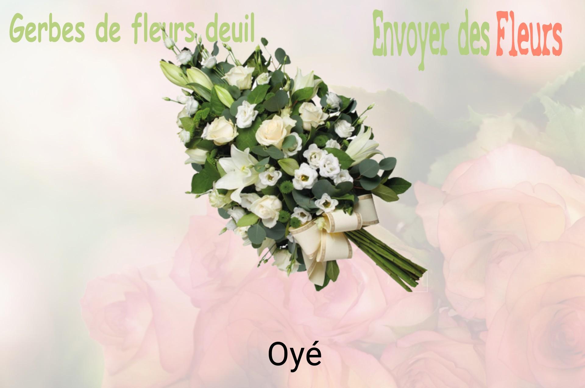 Gerbe de fleurs de deuil livrée à Oyé